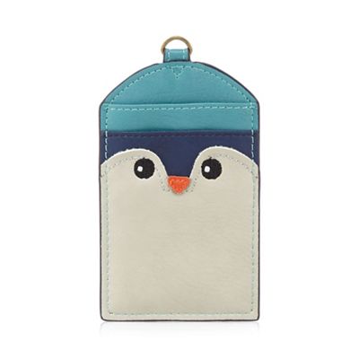 Turquoise penguin card holder